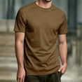 thumbnail image 2 of ZXLBBD T Shirts for Man Solid Color Short Sleeve Crew Neck Thin Breathable Basic Tee Comfort Layering Top Fashion Versatile Summer Outdoor Tshirt,Brown,2XL, 2 of 4