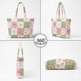 thumbnail image 4 of Qpednta Country Patchwork Quilted Tote Bag Fade Resistant Laptop Tote Bag with Zipper Soft Polyester Large Quilted Shoulder Tote Bag for Work Holiday Trips Daily Use, 4 of 7