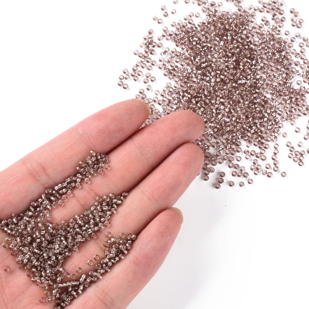 12/0 Grade A Round Glass Seed Beads Silver Lined Rosy Brown 12/0 2x1.5mm Hole: 0.3mm about 30000pcs/bag
