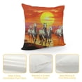 thumbnail image 4 of Creowell Sunset Rainbow Horse Pillow Covers for Couch Sofa Indoor Outdoor Home Decor, Short Plush, Wrinkle Resistant, Invisible Zipper, 1PC 22x22in, 4 of 5