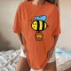 thumbnail image 3 of Pntutb Blusa de manga corta informal con estampado de festival de abejas para mujer Pntutb Pntutb-3598, 3 of 7