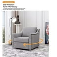 thumbnail image 4 of Swivel Accent Chair Armchair, 360-Degree Swivel Cuddle Barrel Chair with Ergonomics Back and Black Legs, Modern Soft Linen Fabirc Sofa Chair Reading Chair for Living Room Bedroom, Grey, 4 of 7