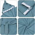 thumbnail image 5 of Albornoz con capucha para niños pequeños, baño con capucha, toalla con capucha bonita, talla única, tiburón azul Afortunado Sencillez, 5 of 5