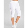 thumbnail image 2 of Ata para arriba el lado de talle alto tamaño extra grande de los pantalones de Capri Rosegal  Pantalones de talla grande, 2 of 5