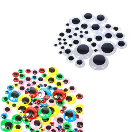 Yammee 200Pcs Googly Eyes with Self Adhesive, Black White & Colorful Wiggle Googly Eyes