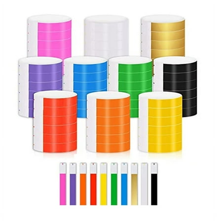 HOT 1000 PCS Paper Wristbands Waterproof Neon for Events Suitable Parties, Wristbands(10 Colors)