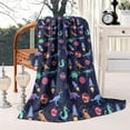 thumbnail image 2 of Colorful Dinosaurs Rockets Pattern Blanket,Comfortable Soft Lamb Wool Throw Blanket,All Season,Warm Lightweight Blankets for Sofa Bed Couch Living Room Chair,50"x60", 2 of 4