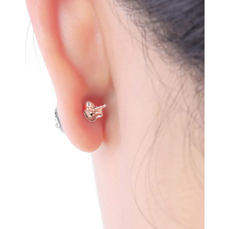 Bullet Locking Earring Backs for Diamond Studs Replacements Earring Backs  for Heavy Earrings Droop Earrings Hypo-Allergenic Rubber Earring stoppers