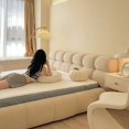thumbnail image 3 of Japanese Modern Upholstered Bed Queen Bed Frame With Headboard Multifunctional Frame Structure Air Bed Yatak Bedroom Furniture My Lux Decor Round, 3 of 10