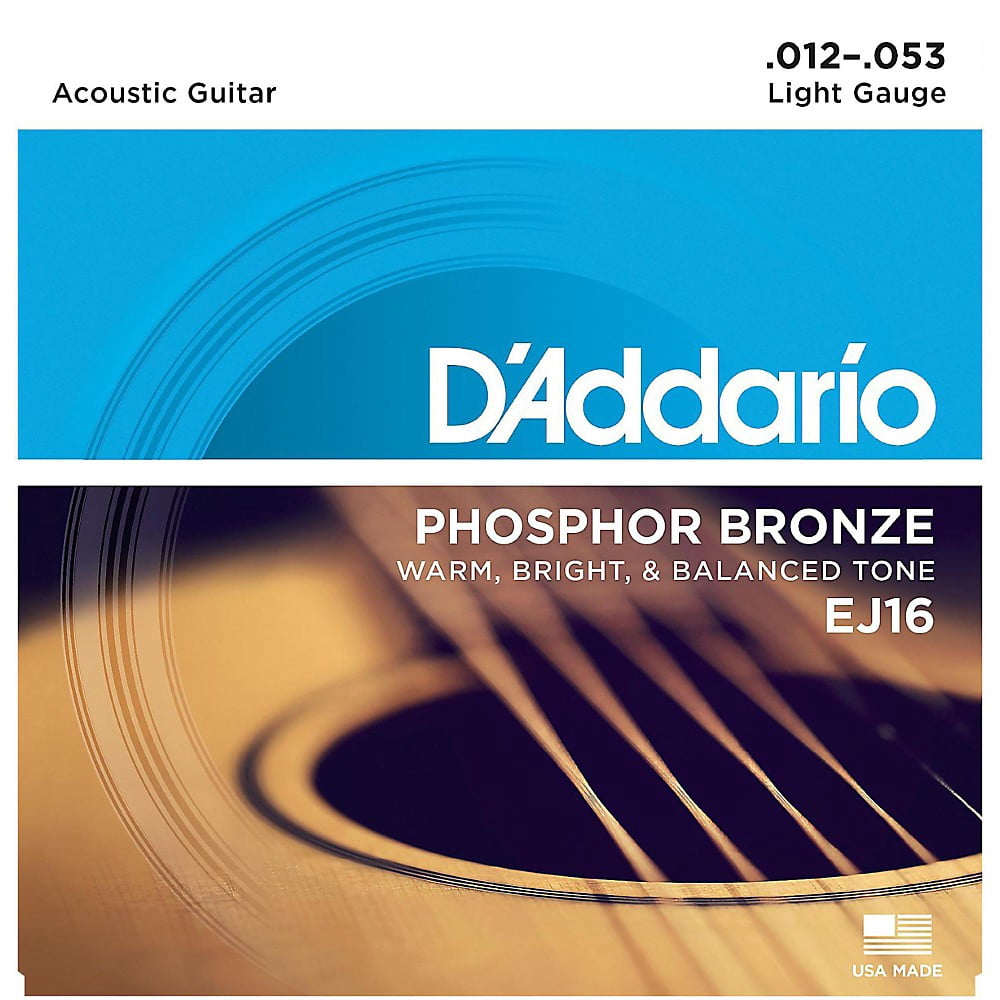 D'Addario NB1152 Nickel Bronze Custom Light Acoustic Strings 2-Pack with EJ16 Phosphor Bronze Light Single-Pack