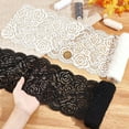 thumbnail image 2 of 1Set 5.9 Inch Wide 4 Yards 2 Colors Stretch Flower Lace Trim Wavy Edge Elastic Nylon Lace Ribbon Web Craft Fabric Scallop Headband Embroidery Crochet Edging, 2 of 8