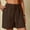Brown, variant on DuoJiaJ Women's Linen Shorts Solid Color Comfortable Wide Leg Leisure Shorts Five Eighths Pants Women Casual Pants Blue L