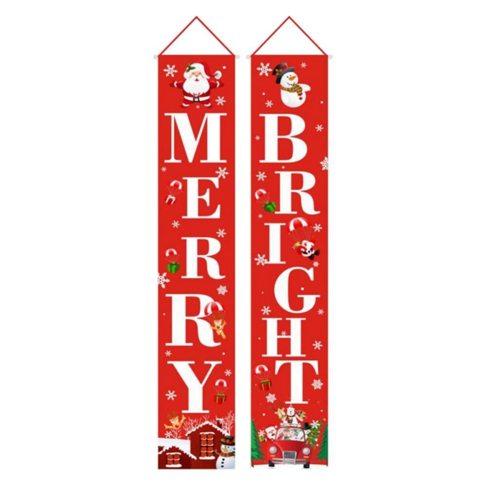 Christmas Decorations For Home Porch Sign Merry Christmas Decorative Door Banner Hanging Xmas Ornaments Navidad 2021 Natal 2022 - Walmart.com