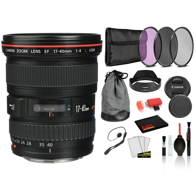 Canon EF 17-40mm f/4L USM Lens with Bundle Package Deal