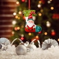 thumbnail image 1 of Fiudx Ofertas relámpago del día, solo en línea Colgante de calcetín de Papá Noel de resina de colores, decoración, regalo, colgante de árbol de Navidad, 1 of 7