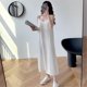 thumbnail image 4 of Sonducket Vestido Largo Sin Mangas Gasa Ropa De Verano Vestido Suelto Sexy, Blanco, M Vestidos Blanco SG Sonducket AP001588-04B, 4 of 6