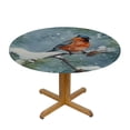 thumbnail image 3 of HAOXIT Christmas Birds Round Tablecloths Table Covers with Elastic Polyester Fitted Tablecloth Circular Table Cover for Indoor Outdoor Picnic Party Fit Round Table  42-46, 3 of 8