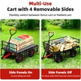 thumbnail image 2 of 1400lbs Steel Garden Dump Cart, Heavy Duty Yard Dump Utility Wagon w Removable Mesh Sides, Utility Metal Wagon w 180° Rotating Handle, 10-Inch Wheels Perfect for Garden, Farm, Yard, 2 of 6
