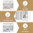 thumbnail image 4 of Aukfa Hidden Cat Litter Box Enclosure with LED Light, Cat Litter Box Cabinet with Storage Drawer & Acrylic Door, Modern Cat Furniture Side Table,White, 4 of 8