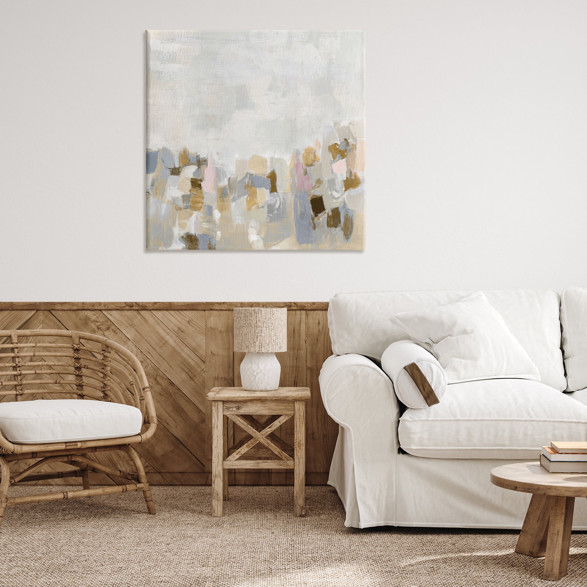 Stupell Industries Beige Southwestern Rustic Abstract Painting Gallery Wrapped Canvas Art Print Wall Art, 36 x 36