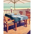 thumbnail image 2 of Boanket Outdoor Tablecloth with Umbrella Hole for Patio/Picnic/Party/Camping, Blue Gray Oil Painting Waterproof Table Cloth Rectangle Table Cover Washable, Modern Abstract (60"x 84"), 2 of 7