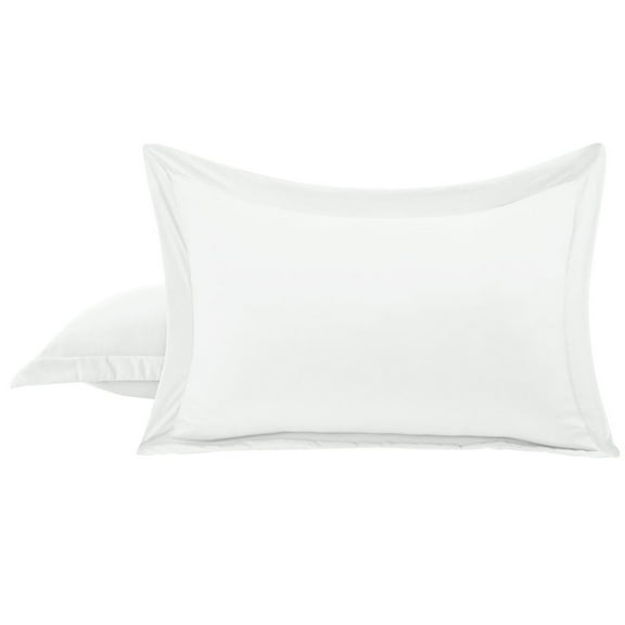 PiccoCasa 2 Packs Pillowcases Soft 1800 Microfiber Pillow Shams with No Zipper, Standard Snow White