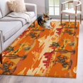 thumbnail image 3 of 4x6 Washable Area Rug, Tropical Plant Cactus Non-Slip Rectangle Rug for Living Room Office, Western Cowboy Horse Sunset Deserts Orange Indoor Accent Floor Mat for Home Decor, 3 of 9