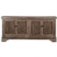 thumbnail image 2 of Reclaimed Wood 4 Door Sideboard with Hand Carved Floral Pattern, Brown, 2 of 8