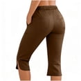 thumbnail image 3 of yillto Womens Capri Pants Elastic Waist Drawstring Loose Causal Pants Cropped Workout Pants with Pockets, 3 of 7