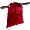 thumbnail image 1 of Velvet Church Tithe Offering Bag with Wooden Handles, Maroon, 11 1/4 Inch, 1 of 3