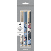 U Brands 'The Catalina' Porous Pen, Blue Floral, Black Ink, 3-Pack