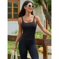 thumbnail image 6 of ANFERRY Women Fitted Workout Tank Tops with Built in Bra Ribbed Seamless U Back Basic Gym Camisoles, 6 of 7