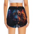 thumbnail image 2 of Lsque Forest Cool Lion Printed Women's Running Shorts with Liner Pockets,Elastic Quick Dry Workout Athletic Gym Yoga Shorts,Womens High Waist Shorts-, 2 of 9
