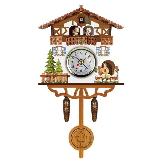 Wosthever Clock Bird Antique Retro Pendent Wall-mounted Decor Wall Pendulum Home Decoration for Living Room Bedroom Supplies Type4 NO4