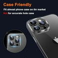 thumbnail image 4 of for iPhone 15 Pro/iPhone 15 Pro Max Camera Lens Protector, [Original Design] Metal Alloy 9H Tempered Glass Camera Screen Protector Cover Film Accessories,Grey, 4 of 5