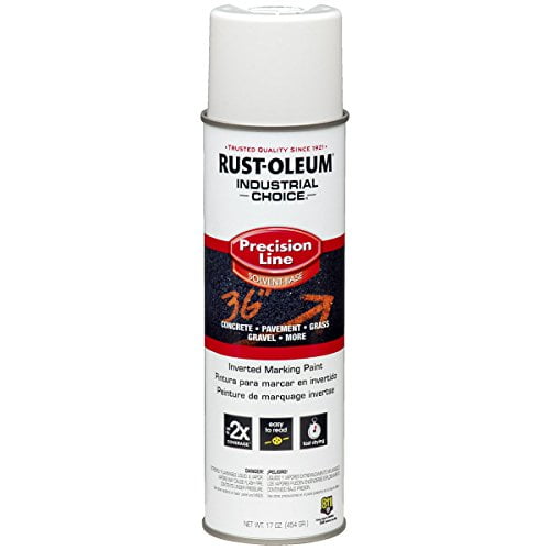 Rust-Oleum 203030 M1600 System Solvent-Based Precision-Line Inverted Marking Paint Aerosol, Wht - Lot of 12