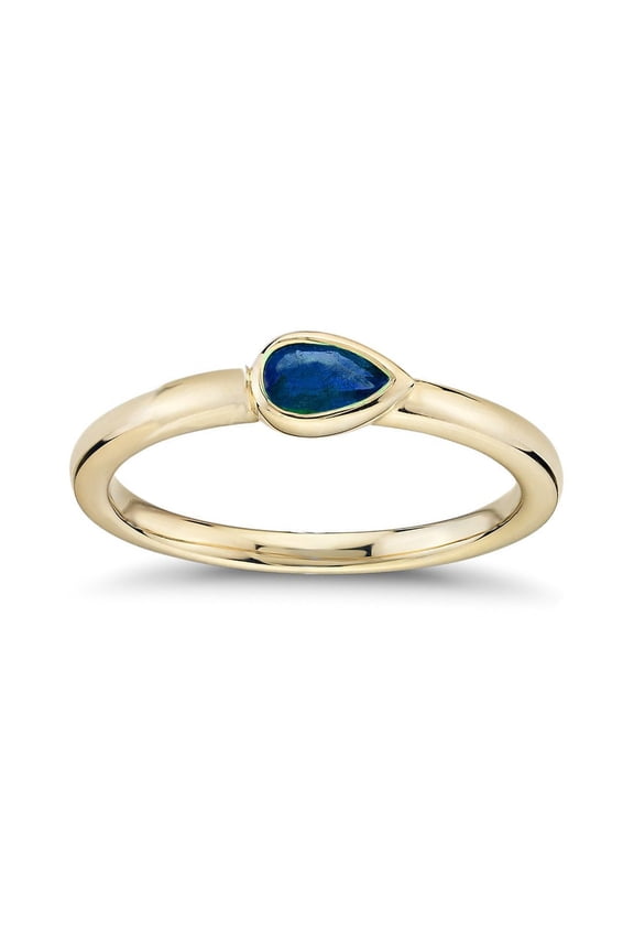 PEAR SHAPE BLUE Sapphire Ring For Women, Sapphire Bezel Ring, Ladies Single Pear Cut Solitaire Ring, Women's Sapphire Ring, Promise Ring...