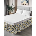 thumbnail image 4 of Yellow Floral Wrap Around Bed Skirts for King Bed 16" Drop,Bed Skirt with Adjustable Elastic Belt Dust Ruffle Bed Valance for Bedroom Hotel Pastoral Pastel Blue Daisy Wildflower Bed Frame Cover, 4 of 7