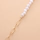 thumbnail image 4 of Collar de perlas para mujer, collar de cadena con clip chapado en oro, collar con hebilla, collar de cadena de perlas dulces, juego de 2 dorados, 4 of 5