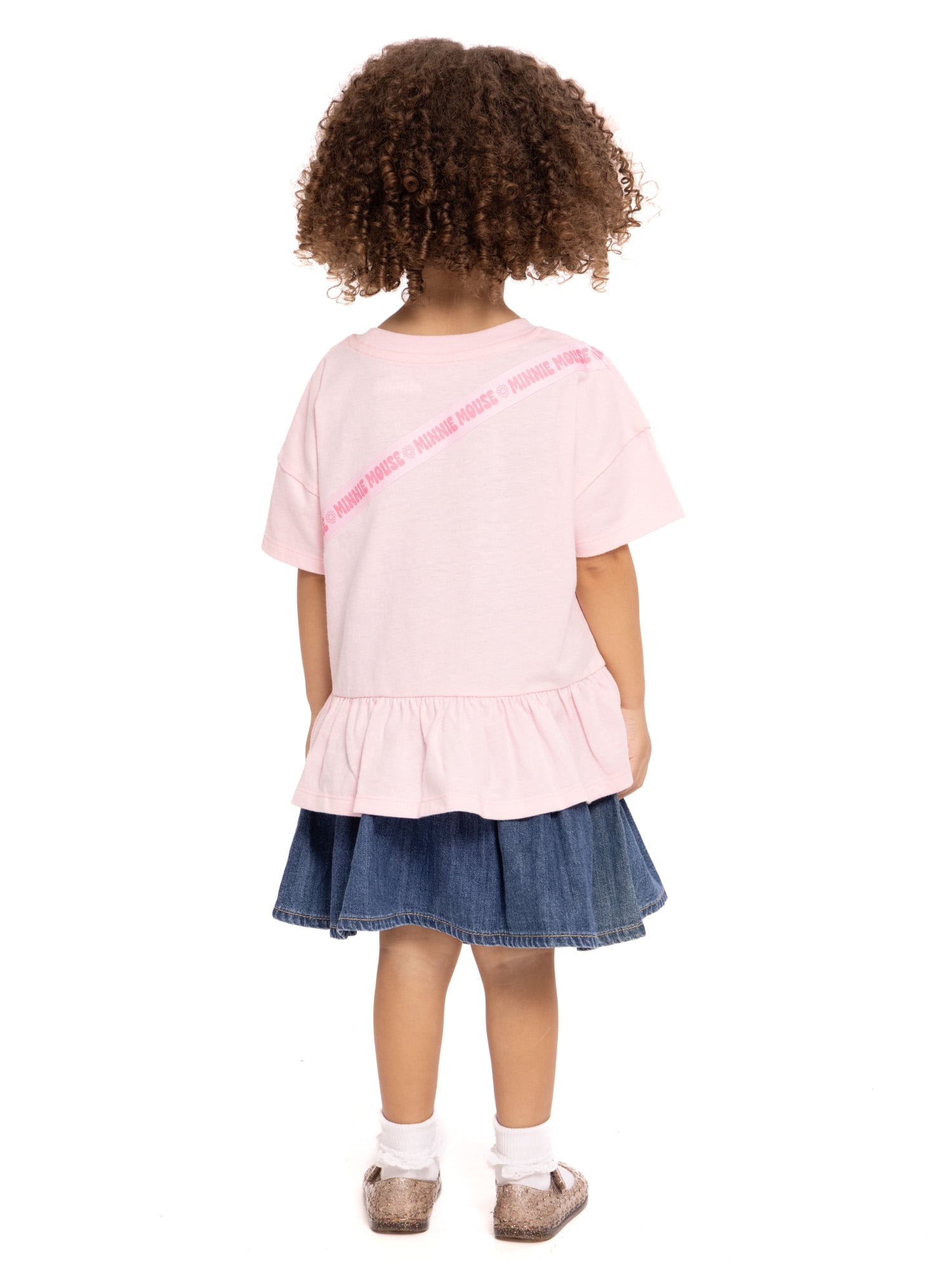 Minnie Mouse Toddler Girls Short Sleeve Peplum Tee with 3-D Bag, Sizes 12M-5T