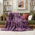 thumbnail image 4 of GentleSoft Sherpa Fluffy Throw Blanket - Fleece Warm and Cozy Throw for Women Gift, Plush & Fuzzy Faux Fur Christmas Blanket for Couch, Sofa, Bed Decor, Tie Dye Design, Purple, 50x60 Inches, 4 of 5