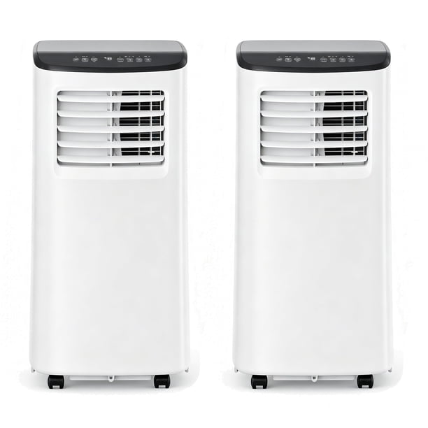 Aire Acondicionado Portátil 8000 BTU Pack 2 Unidades Triple Función Enfriamiento Compacto