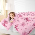 thumbnail image 3 of Manfei Pink Princess Bow Knot Queen Comforter Set,3D Cartoon Heart Print Comforter Sets Queen,Pink Reversible,3pcs,1 Comforter and 2 Pillowcases, 3 of 7