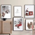 thumbnail image 4 of Arte de pared de ardilla de alce de Navidad, pintura en lienzo, decoración de sala de estar, carteles e impresiones, cuadros de pared, 4 of 4