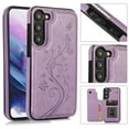 thumbnail image 1 of ELEHOLD Wallet Case for Samsung Galaxy S23 Plus 6.6" Embossed Pattern Magnetic Button Card Holders PU Leather Cover Kickstand Function Shockproof Protective Shell,Purple, 1 of 8