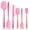 6 Pieces Pink, variant on 6-piece red food-grade silicone spatula set, high-temperature resistant kitchen baking and cooking utensils, suitable for mixing, scraping, baking, and grilling