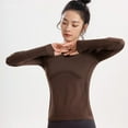thumbnail image 3 of yillto Womens Yoga Tops Long Sleeve Workout Running Tee Lightweight Breathable Exercise Stretchy Tshirts, 3 of 5