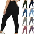thumbnail image 6 of Lovskoo Leggings for Women Quick Drying Solid Color Summer Plus Size Tight Elastic Comfortable Fitness Pants Yoga Pants Gray, 6 of 6
