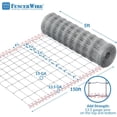 thumbnail image 6 of Fencer Wire Cattle Panel, Hog Panel, Farm Fence, Galvanized Welded Wire Fence Roll 5' x 150', 15/13.5 Gauge, Graduated Mesh (4"-9"), Animal Barrier for Cattle, 6 of 8