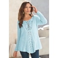 thumbnail image 6 of Roaman's Women's Plus Size Lace Yoke Pullover Sweater, 6 of 6